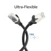 ACT FC2915 S/FTP CAT6A ultraflexibele patchkabel, TPE, met haakvrije RJ45-connectoren, 15 m, zwart