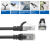 ACT FC2915 S/FTP CAT6A ultraflexibele patchkabel, TPE, met haakvrije RJ45-connectoren, 15 m, zwart