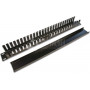 Wirewin KRP 1U BL 19" kabelgeleidingspaneel met afdekking, zwart RAL9005