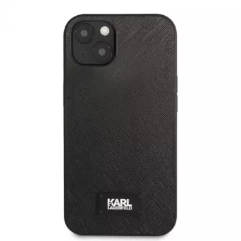 Karl Lagerfeld KLHCP13MSFMP2K hardcase voor iPhone 13 / 14 / 15, Saffiano Plaque, zwart