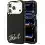 Karl Lagerfeld Grained with Resin Signature Logo MagSafe hoesje voor iPhone 18 Pro Max / 17 Pro Max, zwart