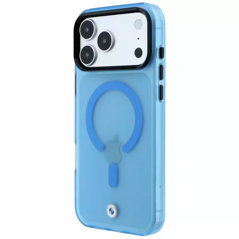 BMW BMW001318 Sign Frosted IML & Metal Logo MagSafe-hoesje voor iPhone 18 Pro Max / 17 Pro Max, blauw