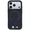 BMW BMW001265 M Kevlar Red Print Ring Metal Logo MagSafe-hoesje voor iPhone 18 Pro / 17 Pro, zwart