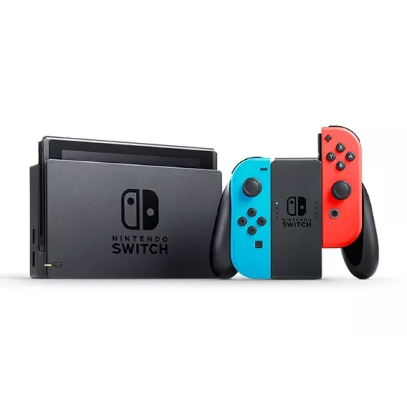 Nintendo Switch (nieuw herzien model) draagbare spelcomputer, zwart / blauw / rood, 15,8 cm (6,2 inch), 32 GB, Wi-Fi