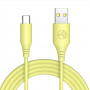 Tellur TLL155400 siliconen USB-naar-Type-C-kabel, 3A, 1 m, geel