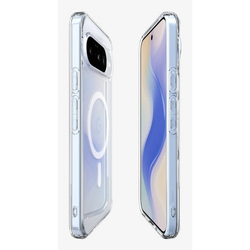 Spigen Ultra Hybrid MagSafe hoesje voor Google Pixel 10 Pro / Pixel 10, transparant wit
