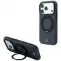 Mercedes Mer008869 Leather with Ring Stand MagSafe-hoesje voor iPhone 18 Pro / 17 Pro, antraciet