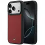 Mercedes Mer008874 Leather Mesh with Bow Line MagSafe hoesje voor iPhone 18 Pro Max / 17 Pro Max, bordeauxrood