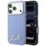 Karl Lagerfeld KF003170 Grained with Resin Signature Logo MagSafe hoesje voor iPhone 18 Pro Max / 17 Pro Max, lichtblauw