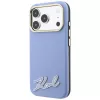 Karl Lagerfeld KF003170 Grained with Resin Signature Logo MagSafe hoesje voor iPhone 18 Pro Max / 17 Pro Max, lichtblauw