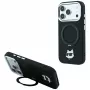 Karl Lagerfeld KF003216 Ring Stand 360 Choupette Head Pin MagSafe hoesje voor iPhone 18 Pro Max / 17 Pro Max, zwart