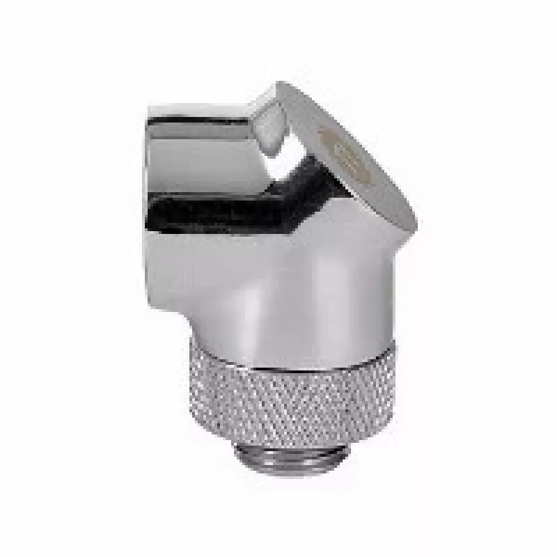 Thermaltake Pacific G1/4 adapter van 90 graden, chroom