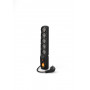 HSK Data Acar F5 W2052 stekkerdoos met overspanningsbeveiliging, 5 stopcontacten, 2,5 m, zwart