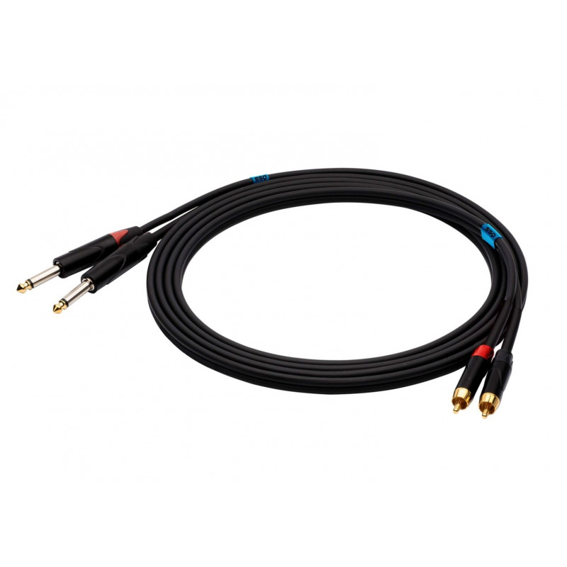 SSQ RCAJM1 SS-1427 audiokabel, 2x RCA – 2x 6,3 mm monojack, 1 m, zwart