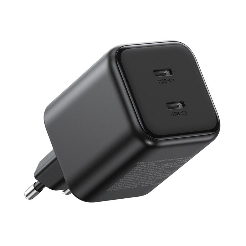 Ugreen X526 oplader 45 W, 2 x USB-C, GaN, zwart