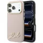 Karl Lagerfeld Grained with Resin Signature Logo hoesje met MagSafe voor iPhone 18 Pro Max / 17 Pro Max, roze