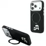 Karl Lagerfeld Ring Stand 360 Karl & Choupette Heads Pin hoesje met MagSafe voor iPhone 18 Pro / 17 Pro, zwart