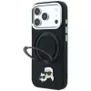 Karl Lagerfeld Ring Stand 360 Karl & Choupette Heads Pin hoesje met MagSafe voor iPhone 18 Pro / 17 Pro, zwart