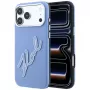 Karl Lagerfeld Smooth Big Resin Signature Logo hoesje voor iPhone 18 Pro / 17 Pro, blauw
