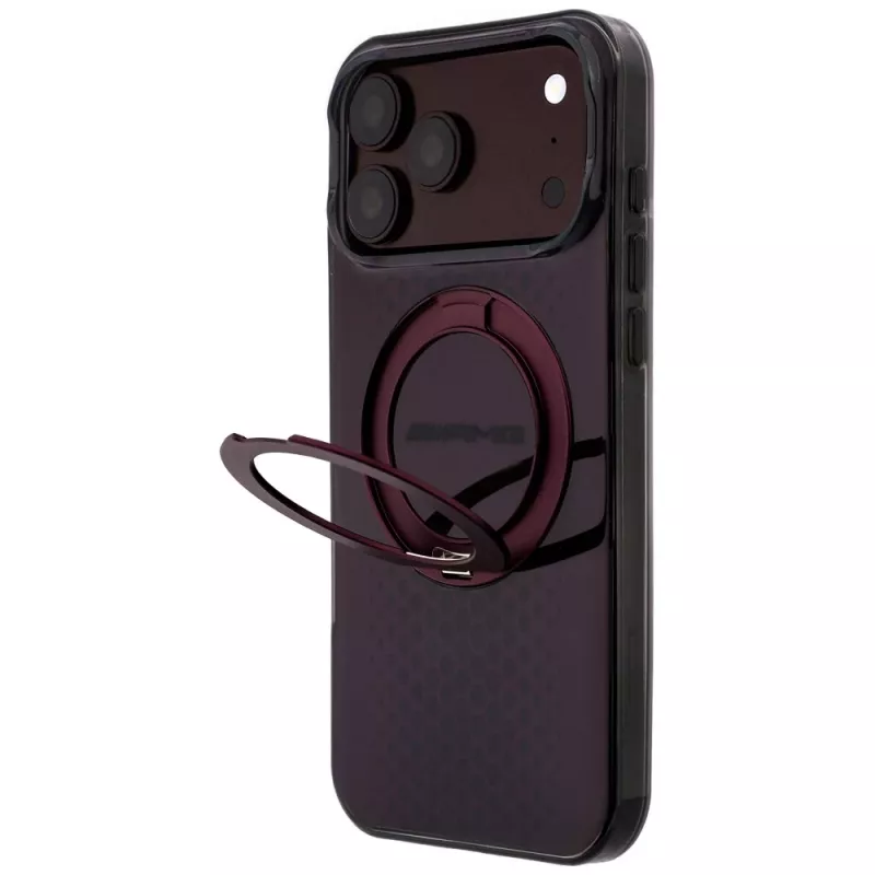 Mercedes AMG IML Double Layer Urban Line hoesje met Ring Stand, MagSafe, voor iPhone 18 Pro Max / 17 Pro Max, bordeauxrood