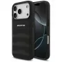 Mercedes AMG Leather Debossed Lines Logo hoesje voor iPhone 18 Pro / 17 Pro, zwart