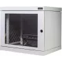 Silence Rack 99SRWV124GG geluiddichte 19-inch wandnetwerkkast, 12 U, 450 mm diep, doorzichtige deur, 1 stille ventilator, lichtgrijs