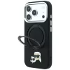 Karl Lagerfeld Ring Stand 360 Karl & Choupette Heads Pin MagSafe hoesje voor iPhone 18 Pro Max / 17 Pro Max, zwart