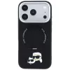 Karl Lagerfeld Ring Stand 360 Karl & Choupette Heads Pin MagSafe hoesje voor iPhone 18 Pro Max / 17 Pro Max, zwart