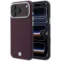 BMW BMW001223 hoesje voor iPhone 18 Pro / 17 Pro, Sign Deboss Quilted Metal Logo, MagSafe, bordeauxrood
