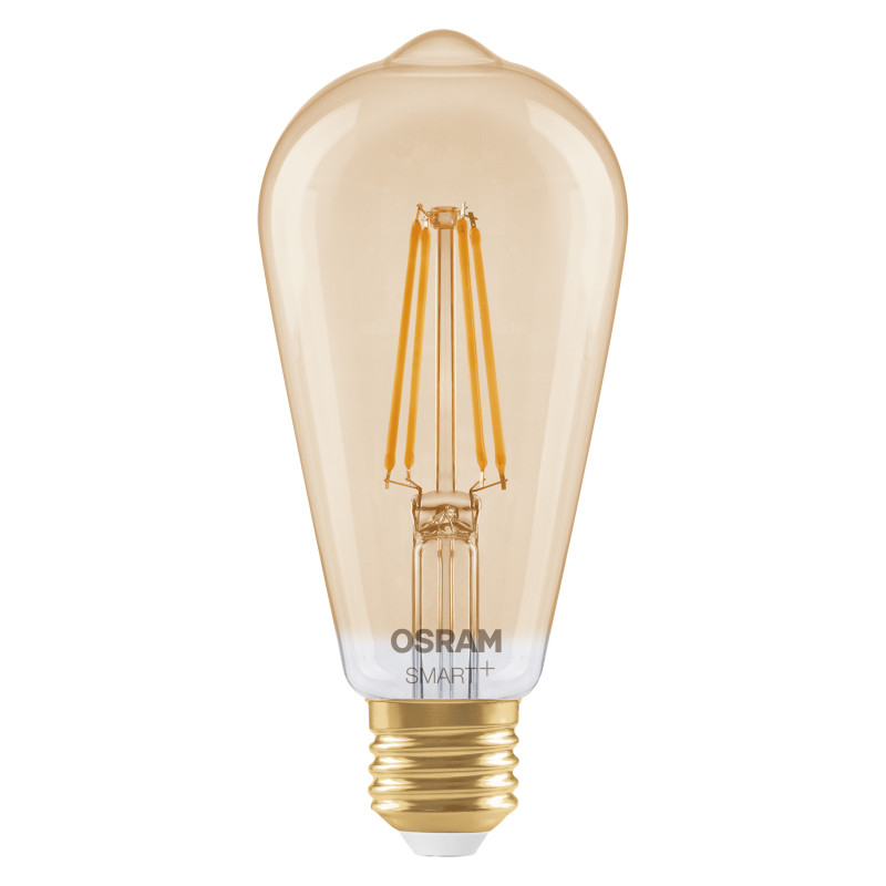 Osram SMART+ MATTER Filament Dimmable Classic Edison 53 824 slimme lamp, goud, E27, 6 W, warmwit, Wi-Fi