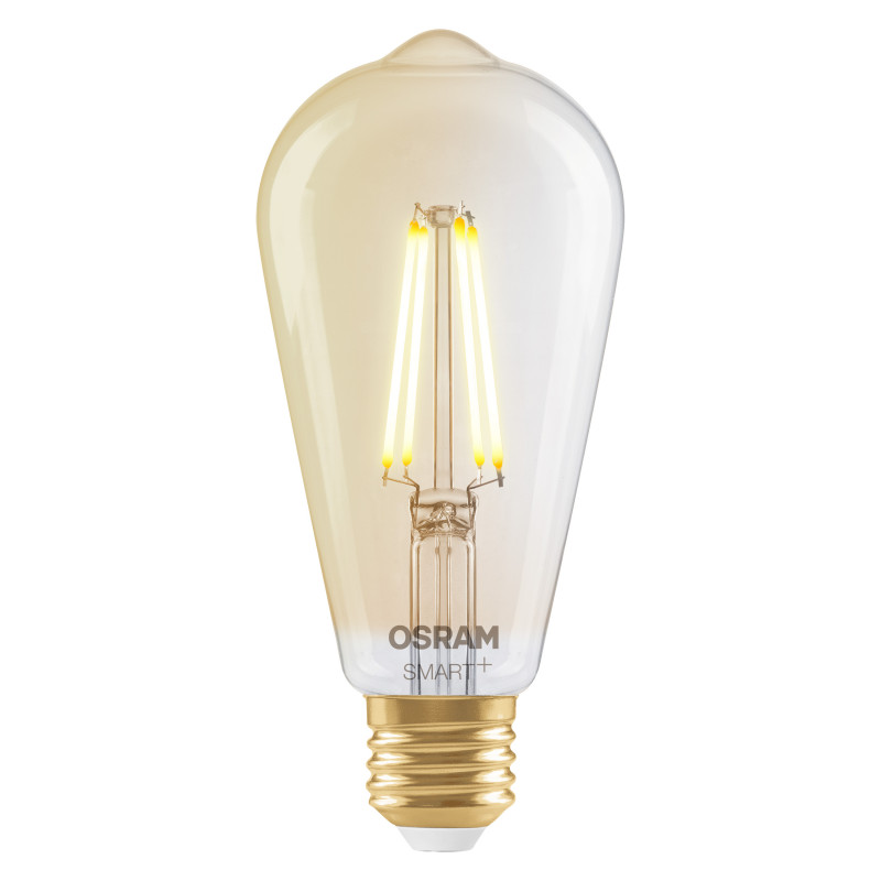 Osram SMART+ MATTER Filament Dimmable Classic Edison 53 824 slimme lamp, goud, E27, 6 W, warmwit, Wi-Fi
