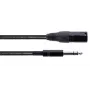 Cordial EM 0,5 MV audiokabel [1x XLR-stekker 3-polig – 1x jackplug 6,3 mm (stereo)], 0,50 m, zwart