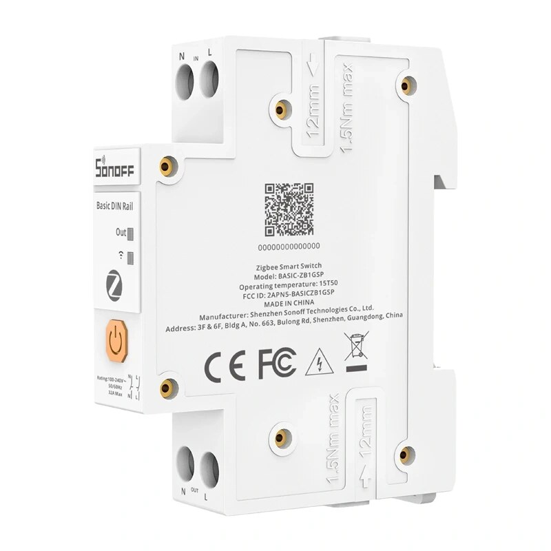 SONOFF BASIC-ZB1GSP slimme Zigbee-schakelaar, DIN-rail, 32 A