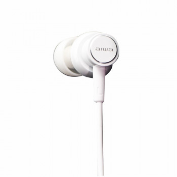Aiwa ESTM-500W bedrade in-ear oordopjes met microfoon, 3,5 mm aansluiting, wit