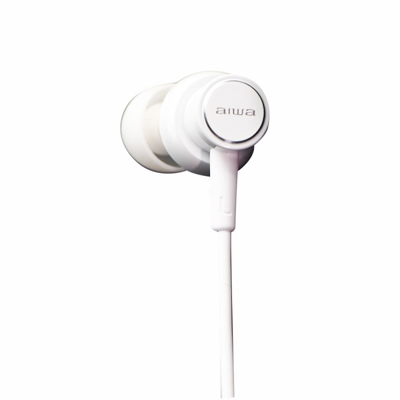 Aiwa ESTM-500W bedrade in-ear oordopjes met microfoon, 3,5 mm aansluiting, wit