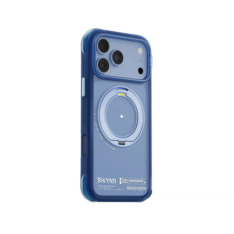 Skinarma Atlas hoesje met MagSafe en draaibare standaard voor iPhone 18 Pro Max / 17 Pro Max, blauw