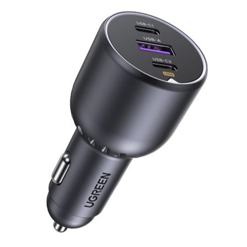 Ugreen EC705 autolader, USB + 2x USB-C, 130 W, met 1 m 5 A-kabel