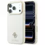 Guess GUE005532 hoesje voor iPhone 18 Pro / 17 Pro, Saffiano Small 4G & Classic Logo, MagSafe, beige