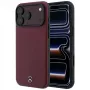 Mercedes Mer008834 Leather Semi Wrap Iconic Line MagSafe-hoesje voor iPhone 18 Pro / 17 Pro, bordeauxrood