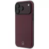 Mercedes Mer008834 Leather Semi Wrap Iconic Line MagSafe-hoesje voor iPhone 18 Pro / 17 Pro, bordeauxrood