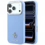 Guess GUE005538 Saffiano Small 4G & Classic Logo MagSafe-hoesje voor iPhone 18 Pro / 17 Pro, lichtblauw