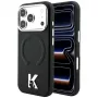 Karl Lagerfeld KF003258 Grained Embossed Ring & Kameo Logo MagSafe hoesje voor iPhone 18 Pro Max / 17 Pro Max, zwart