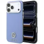 Guess GUE005539 Grained Round Strass Logo MagSafe hoesje voor iPhone 18 Pro / 17 Pro, blauw