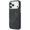 Karl Lagerfeld KF003382 IML Big Signature Resin Metal Frame hoesje voor iPhone 18 Pro Max / 17 Pro Max, zwart
