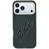 Karl Lagerfeld KF003382 IML Big Signature Resin Metal Frame hoesje voor iPhone 18 Pro Max / 17 Pro Max, zwart