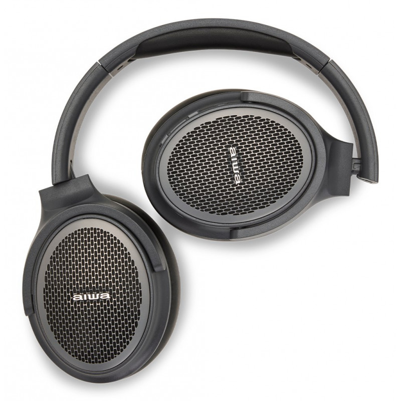 Aiwa HST-250BT draadloze koptelefoon, grijs, met microfoon, 3,5 mm, Bluetooth 5.0