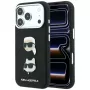Karl Lagerfeld KF003249 Saffiano with Karl & Choupette Heads Pins & Logo hoesje voor iPhone 18 Pro / 17 Pro, zwart