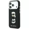 Karl Lagerfeld KF003249 Saffiano with Karl & Choupette Heads Pins & Logo hoesje voor iPhone 18 Pro / 17 Pro, zwart