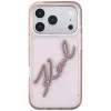 Karl Lagerfeld KF003384 IML Big Signature Resin Metal Frame hoesje voor iPhone 18 Pro Max / 17 Pro Max, roze