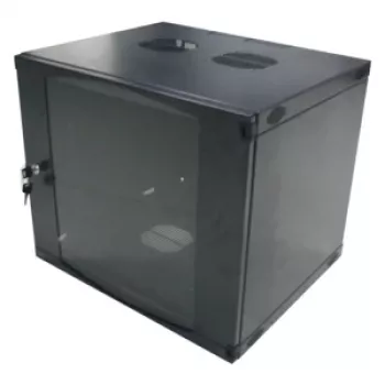 LogiLink W12F64B serverkast voor wandmontage 48,30 cm (19″), eendelig, 12 U, zwartgrijs (RAL7021), 1,2 mm staal, niet gemonteerd